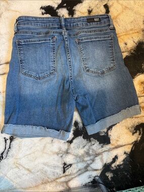 Kut from the Kloth Medium Blue Rolled-Hem Denim Shorts
